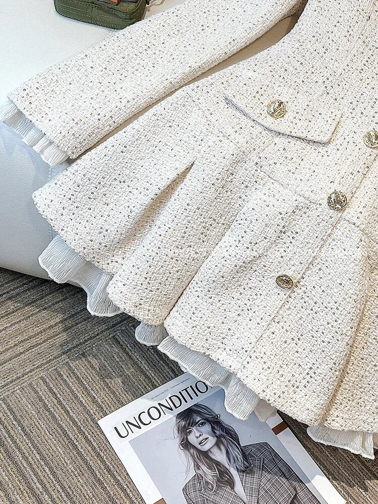 Elegant Tweed Jacket Dress