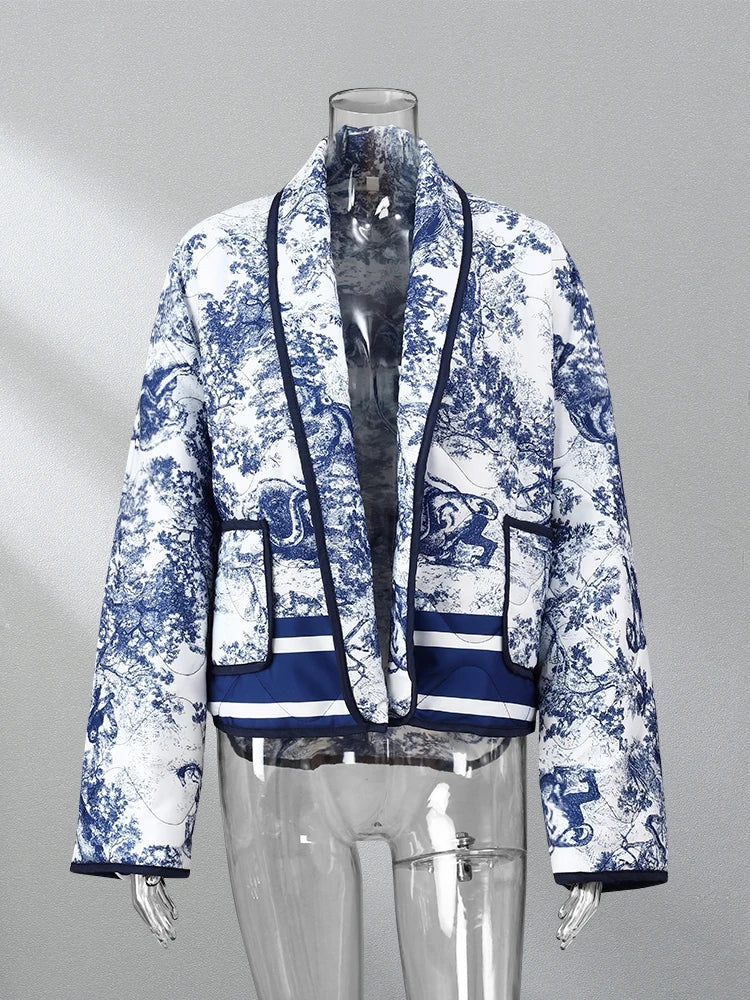 Women Printed Short Cotton Cardigan