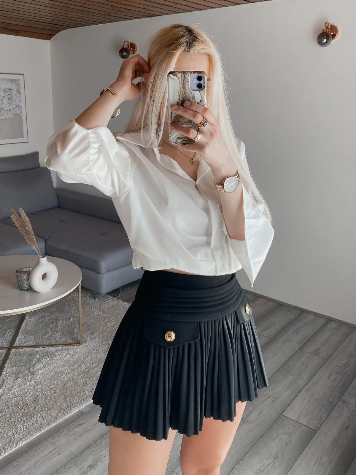 Pleated Vintage Mini Skirt