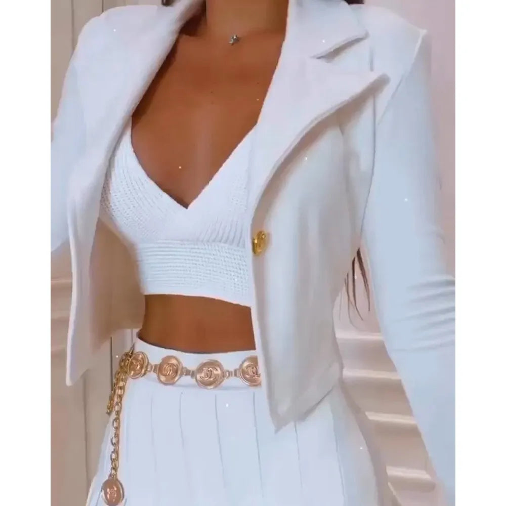 Blazer Coat & Skirt Two Pieces Set