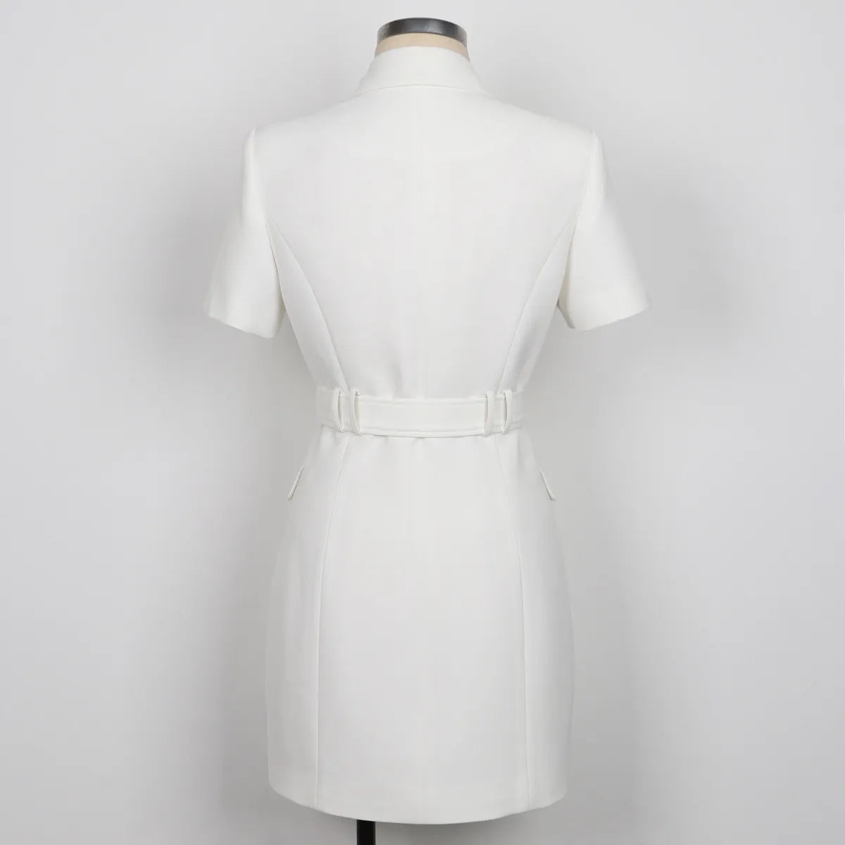 Elegant Blazer Short Sleeve Belted Dress