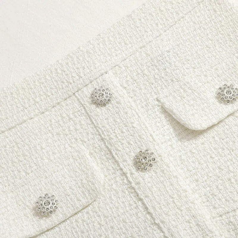 Chic Ruffles Tweed Skirt